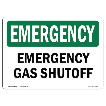 Signmission OSHA EMERGENCY, 7" Height, 10" Width, Rigid Plastic, 10" W, 7" H, Landscape, OS-EM-P-710-L-10333 OS-EM-P-710-L-10333